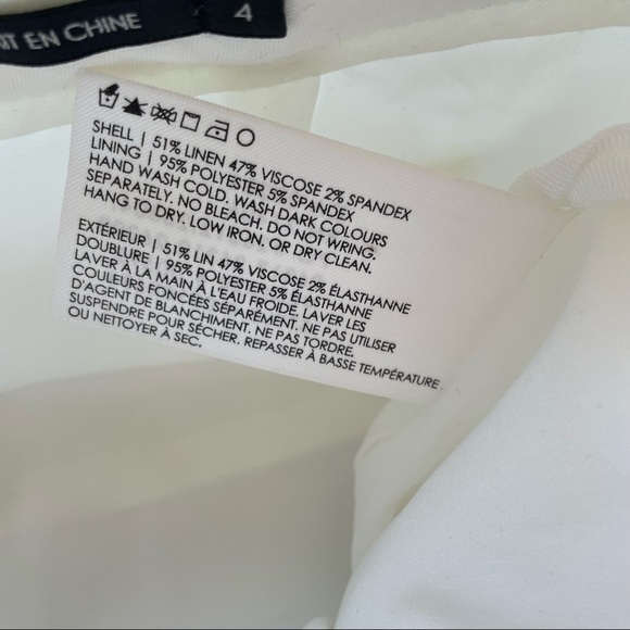 Club Monaco white linen wide leg pants - Picture 5 of 7